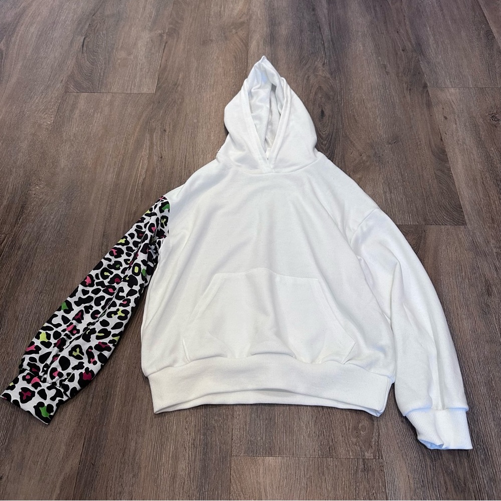 Shein girls white hoodie